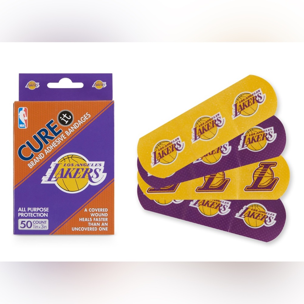 2 Boxes NBA Los Angeles Lakers Team Logo Adhesive Bandages (100ct)